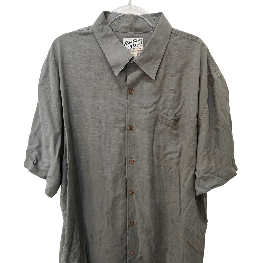 Men's "Big Dogs" 100% Silk Short Sleeve Shirt, Size 2X